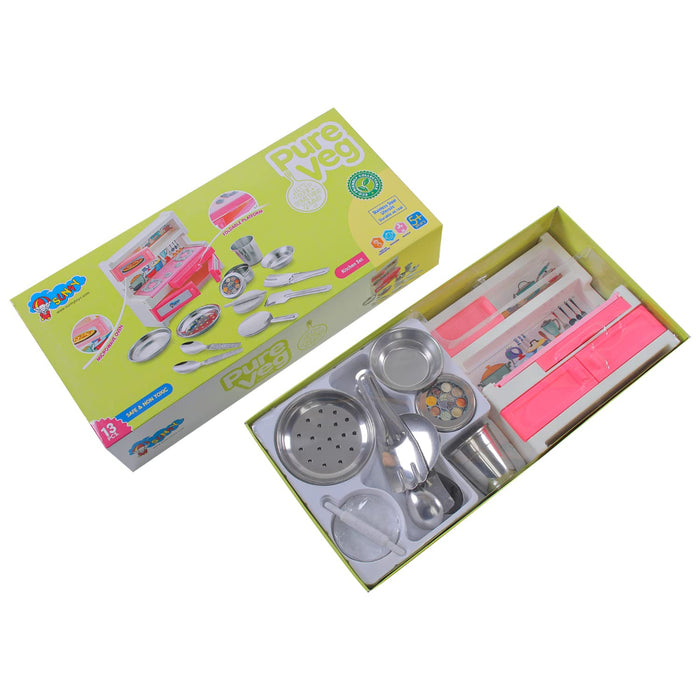 Sunny Pure Veg Kitchen Set - 13 Pieces-Pretend Play-Sunny-Toycra