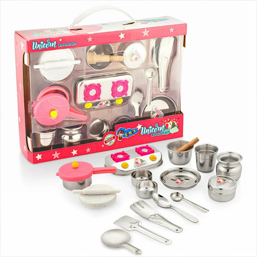 Sunny Unicorn Steel Kitchen Kit -SY1095-Pretend Play-Sunny-Toycra