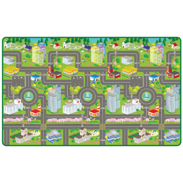 Sunta Heat Transferred Printed Roll Mat - City Map-Mats, Gym & Activity-Sunta-Toycra