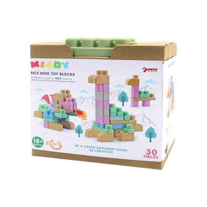 Sunta Mijoy Rice Husk Toy Blocks - 30 Pcs-Construction-Sunta-Toycra