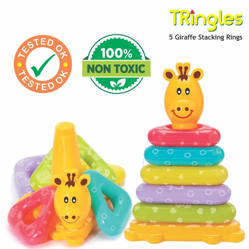 TRingles- An 8 Pcs Stack N Play Triangle Shaped Rings Set for Age 12-36 Months