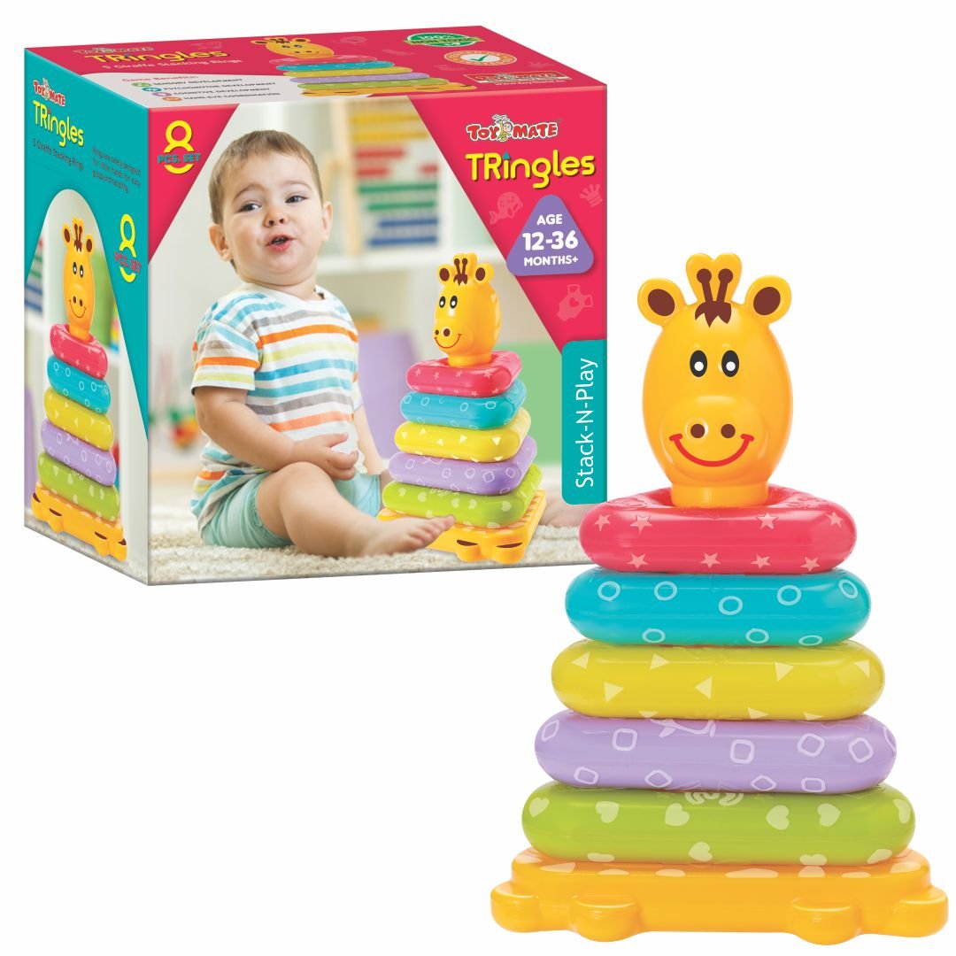 TRingles- An 8 Pcs Stack N Play Triangle Shaped Rings Set for Age 12-3 ...