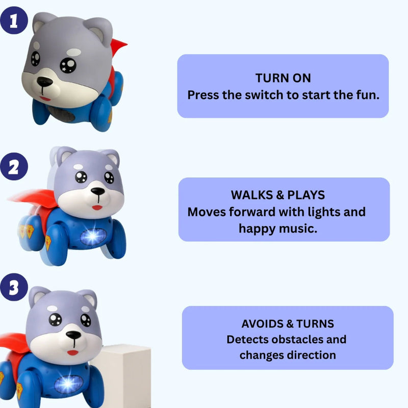 Tak Tak Toys Jumpy Super Dog - Interactive Musical Toy