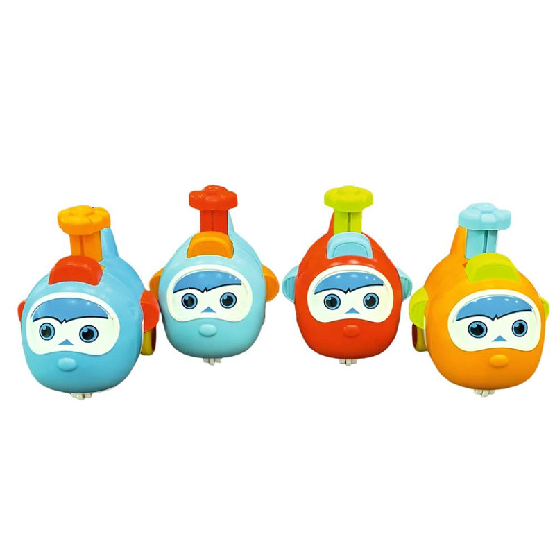 Techno Toys Cartoon Airplane Press and Go Friction Toys ( Pack Of 4 )