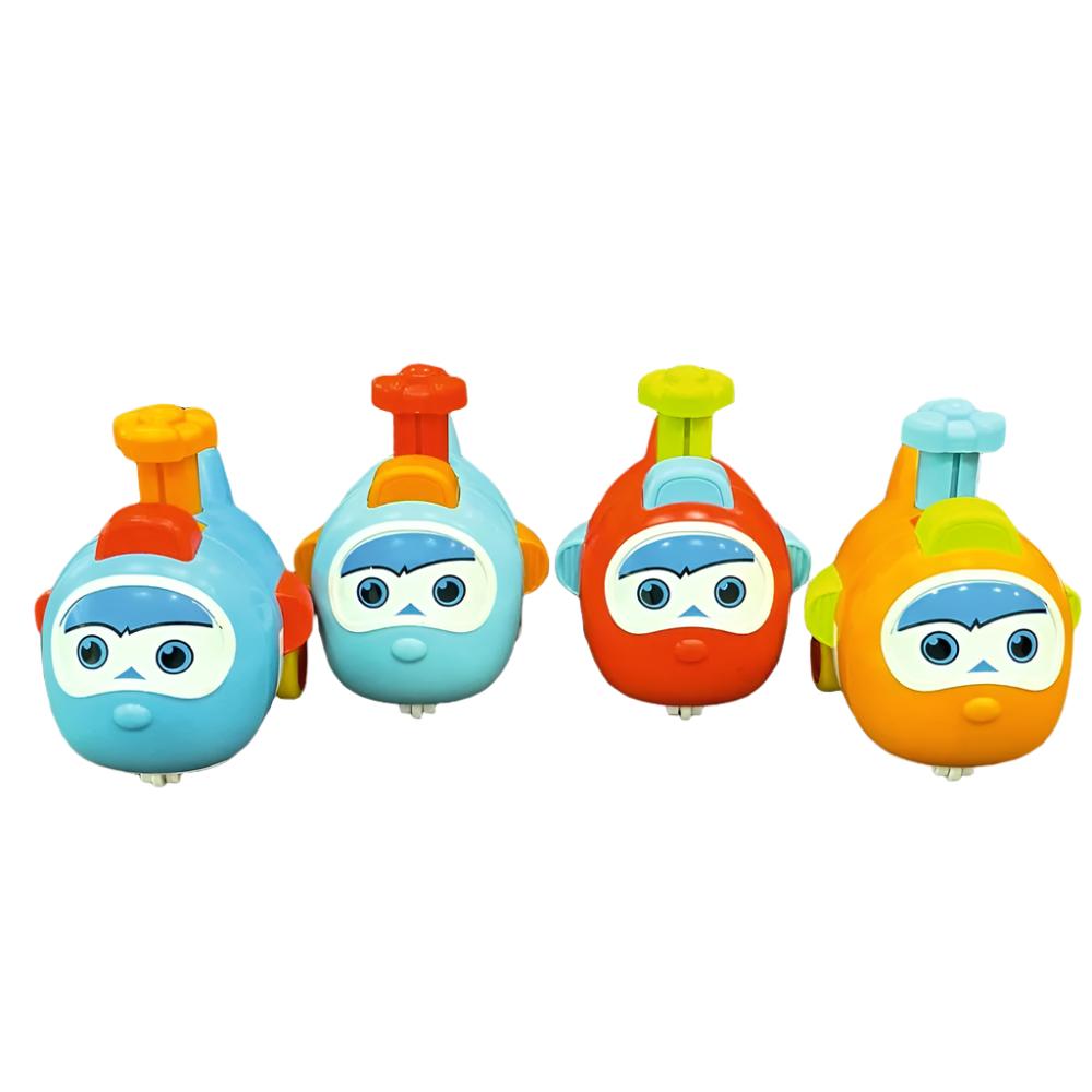 Techno Toys Cartoon Airplane Press and Go Friction Toys ( Pack Of 4 )