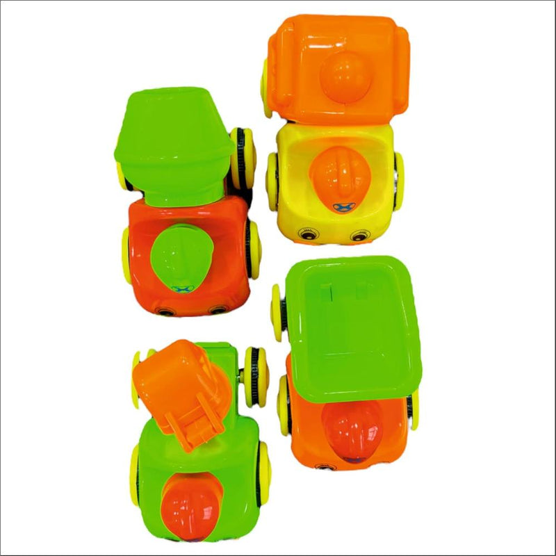 Techno Toys Cartoon Builder Construction Series Truck Toys ( Pack of 4) - Multicolor