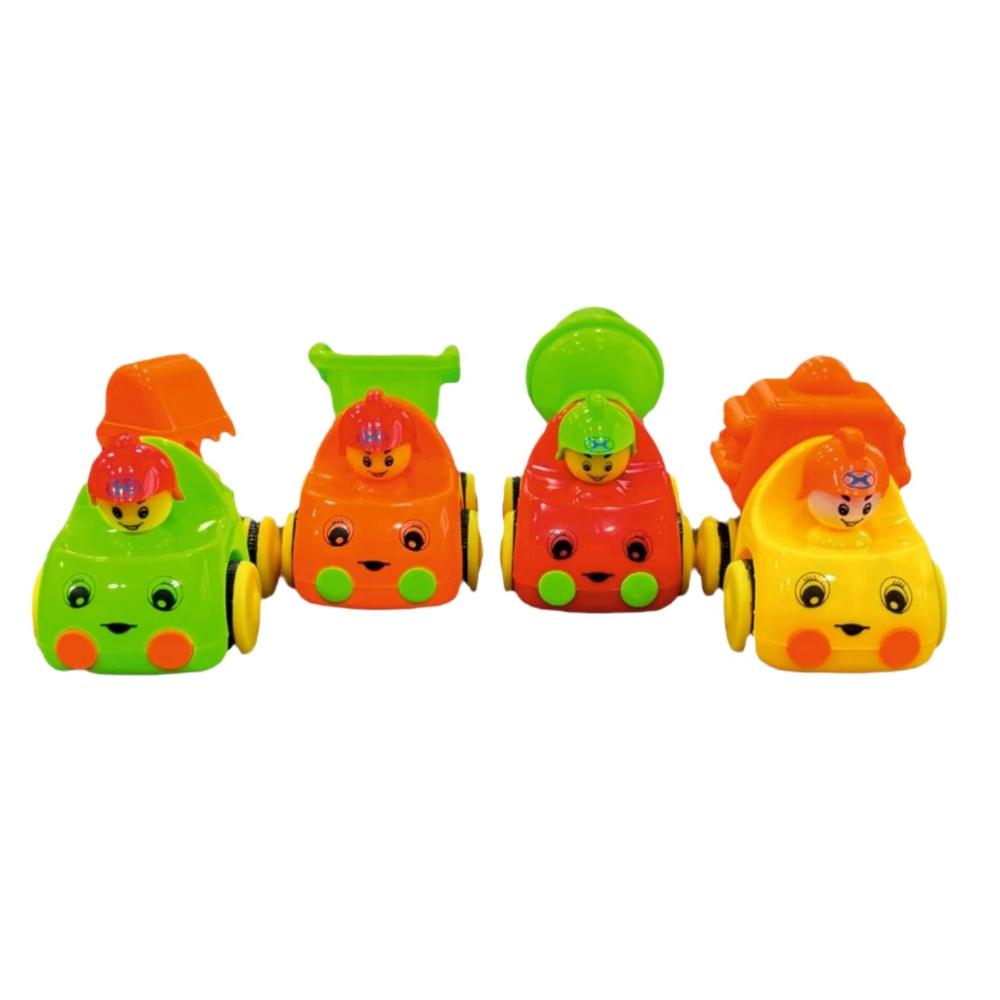 Techno Toys Cartoon Builder Construction Series Truck Toys ( Pack of 4) - Multicolor