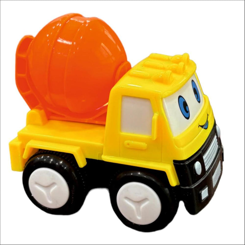 Techno Toys Cute Cartoon Construction Series Truck Toys ( Pack of 4) - Multi Color