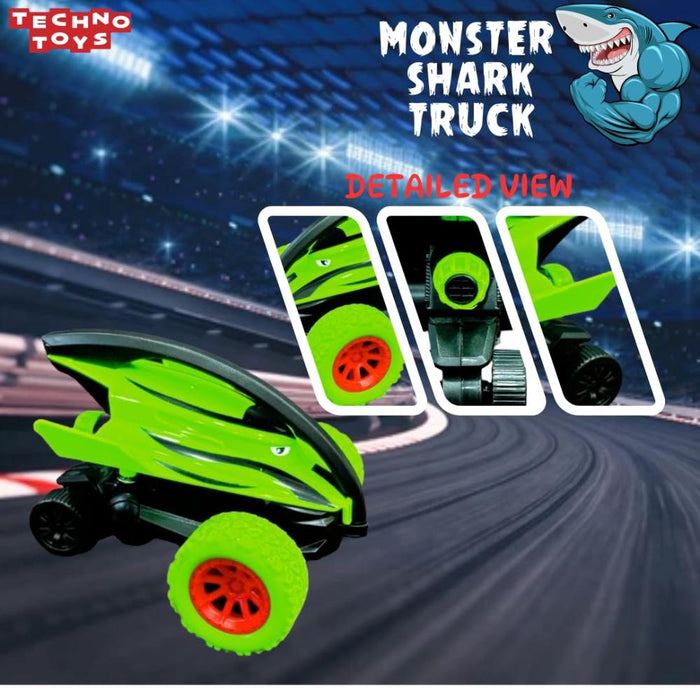 Techno Toys Monster Shark Truck Friction Powered Cars (Pack of 3)-Vehicles-Techno Toys-Toycra