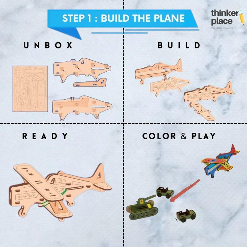 ThinkerPlace Build Your Own Fighter Plane Toy For Kids