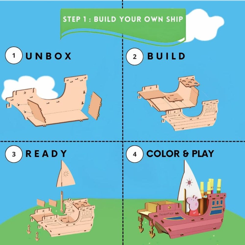 ThinkerPlace Peppa Pig Model Ship Pen Stand