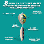 Toy Kraftt Mould & Paint Tribal Masks - Fridge Magnet Making DIY Kit