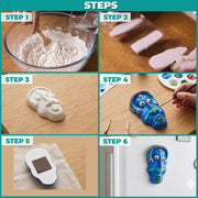 Toy Kraftt Mould & Paint Tribal Masks - Fridge Magnet Making DIY Kit
