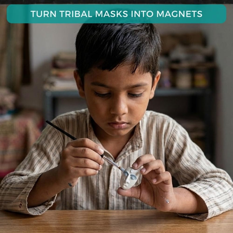 Toy Kraftt Mould & Paint Tribal Masks - Fridge Magnet Making DIY Kit