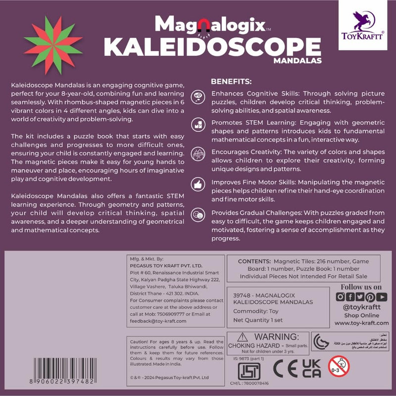 ToyKraft Kaleidoscope Mandalas Magnetic Puzzle Game