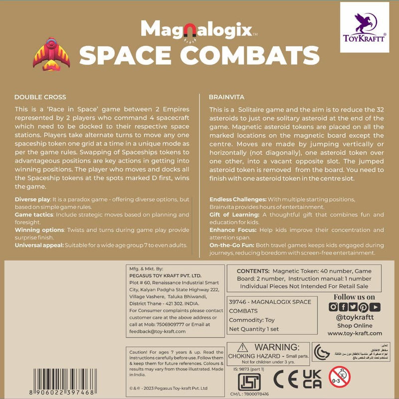 ToyKraft Magnalogix Space Combats 2 in 1 Magnetic Logic Game