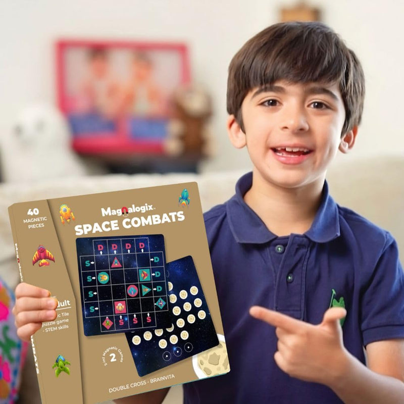 ToyKraft Magnalogix Space Combats 2 in 1 Magnetic Logic Game