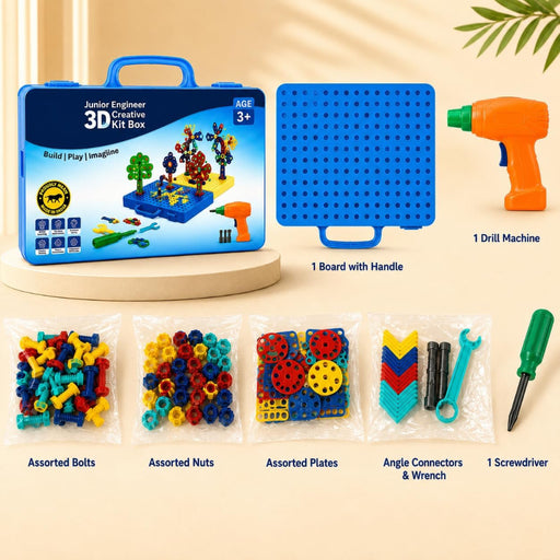Toyiq Junior Engineer 3D Creative Kit Box -Multi Color
