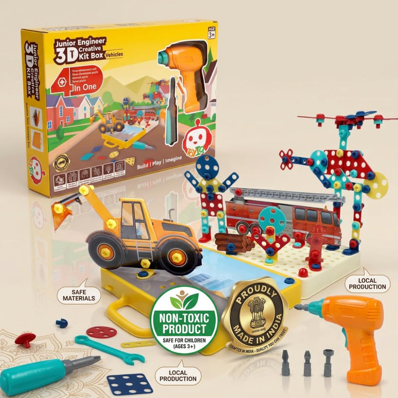 Toyiq Junior Engineer 3D Creative Kit Box Vehicles