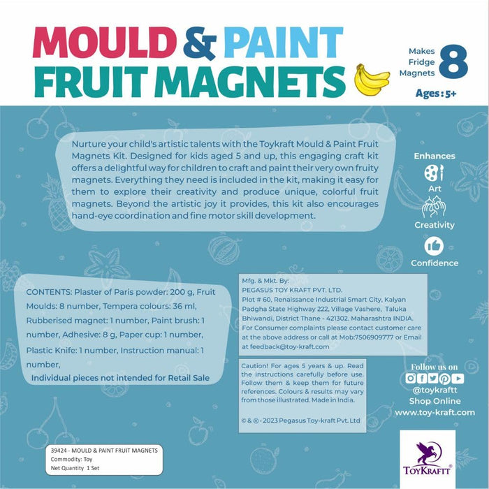 Toykraft Mould & Paint Fruit Magnets-Puzzles-Toykraftt-Toycra