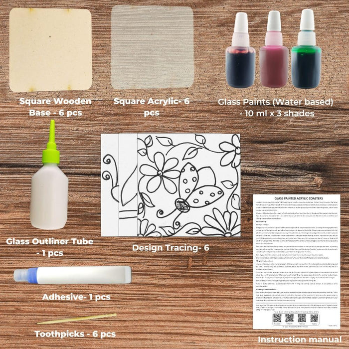 Toykraft Paint Your Own Art Kits Acrylic Coasters-Arts & Crafts-Toykraftt-Toycra
