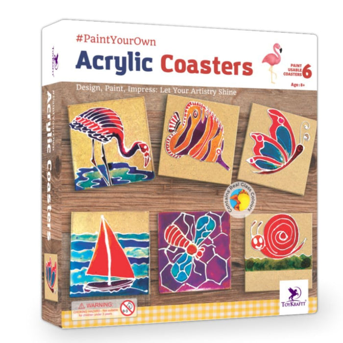 Toykraft Paint Your Own Art Kits Acrylic Coasters-Arts & Crafts-Toykraftt-Toycra