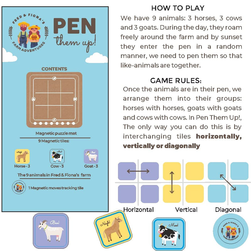 Toykraft Pen Them Up Logic Based Magnetic Puzzle