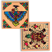 Toykraftt Madhubani Coasters With Glass Paints