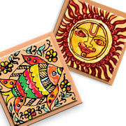 Toykraftt Madhubani Coasters With Glass Paints