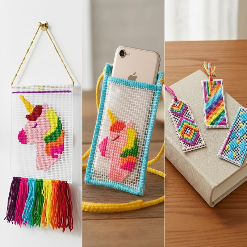 Toykraftt Unicorn Cross Stitch & Embroidery Kit for Kids -Unicorn Vibes
