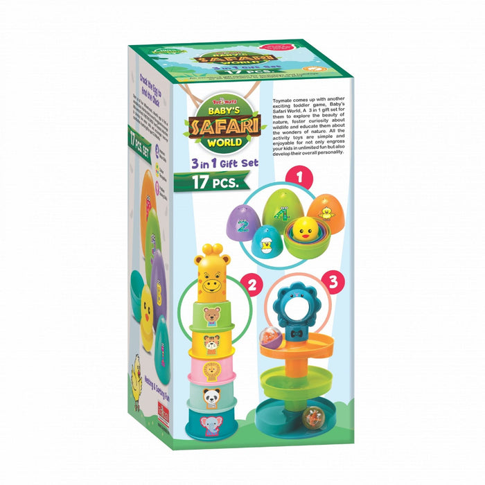 Toymate Baby’s Safari World 3-in-1 Gift Set – 17 PCS-Early Learning-Toymate-Toycra