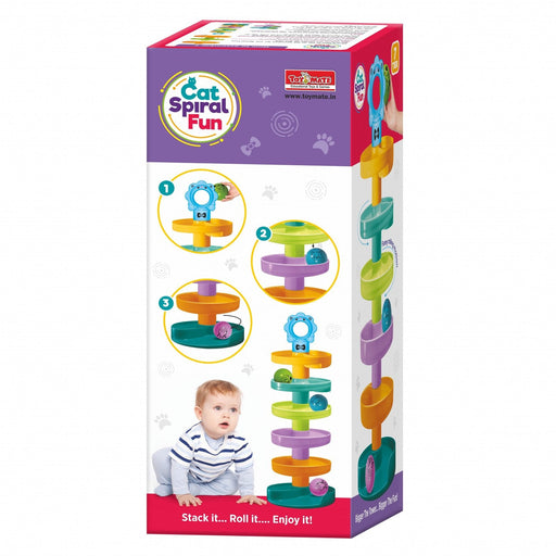 Toymate Cat Spiral Fun – 7-Tier Rolling Ball Tower for Toddlers (12+ Months)