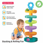 Toymate Cat Spiral Fun – 7-Tier Rolling Ball Tower for Toddlers (12+ Months)