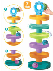 Toymate Cat Spiral Fun – 7-Tier Rolling Ball Tower for Toddlers (12+ Months)
