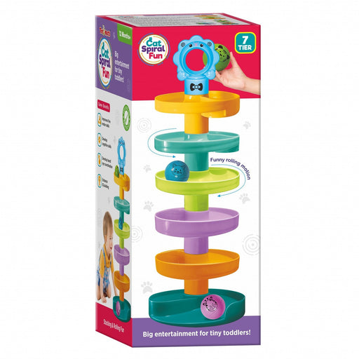 Toymate Cat Spiral Fun – 7-Tier Rolling Ball Tower for Toddlers (12+ Months)