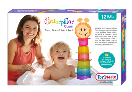 Toymate Caterpillar Cups – Stack, Float & Catch Fun for Toddlers (12M+)-Toymate-Toycra