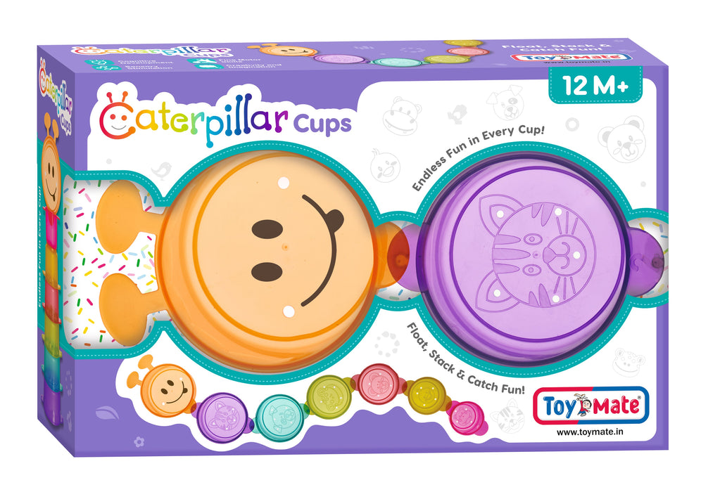 Toymate Caterpillar Cups – Stack, Float & Catch Fun for Toddlers (12M+)-Toymate-Toycra