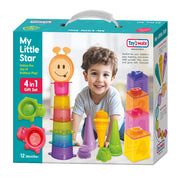 Toymate My Little Star –A 4 in 1 Gift Set with Bath Toys, Stacking Cups & Sorting Blocks for Toddlers For Ages 12 Months+