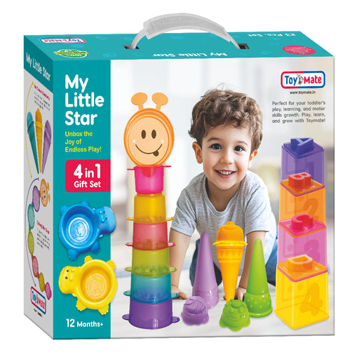 Toymate My Little Star –A 4 in 1 Gift Set with Bath Toys, Stacking Cups & Sorting Blocks for Toddlers For Ages 12 Months+-Active Play-Toymate-Toycra