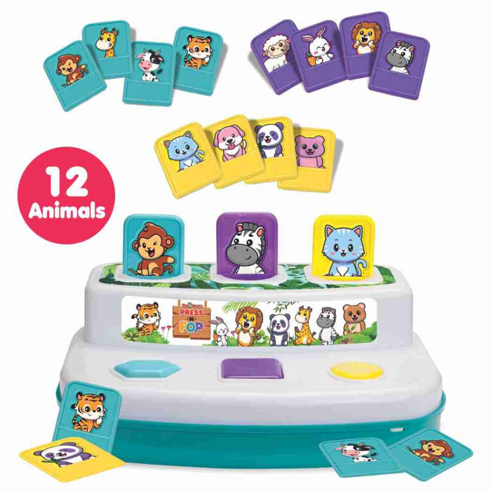 Toymate Press and Pop - A 2 in 1 animals and 3 colourful balls pop up learning educational toy-Active Play-Toymate-Toycra
