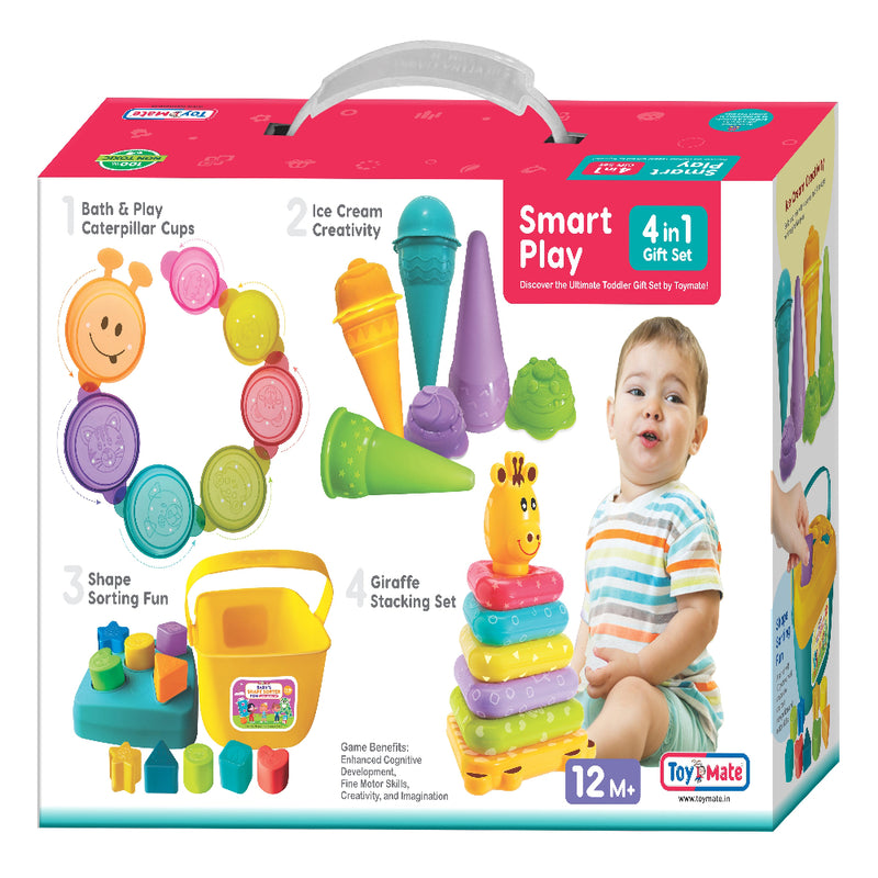Toymate Smart Play 4-in-1 Toddler Toy Set by Toymate | Baby Learning & Activity Kit for 12+ Months