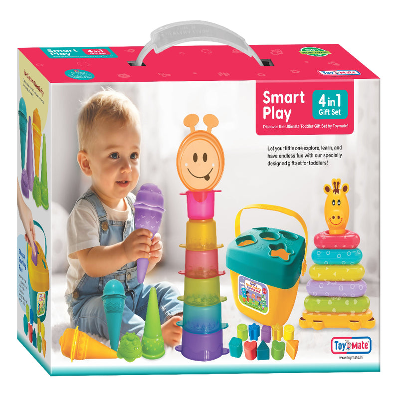 Toymate Smart Play 4-in-1 Toddler Toy Set by Toymate | Baby Learning & Activity Kit for 12+ Months