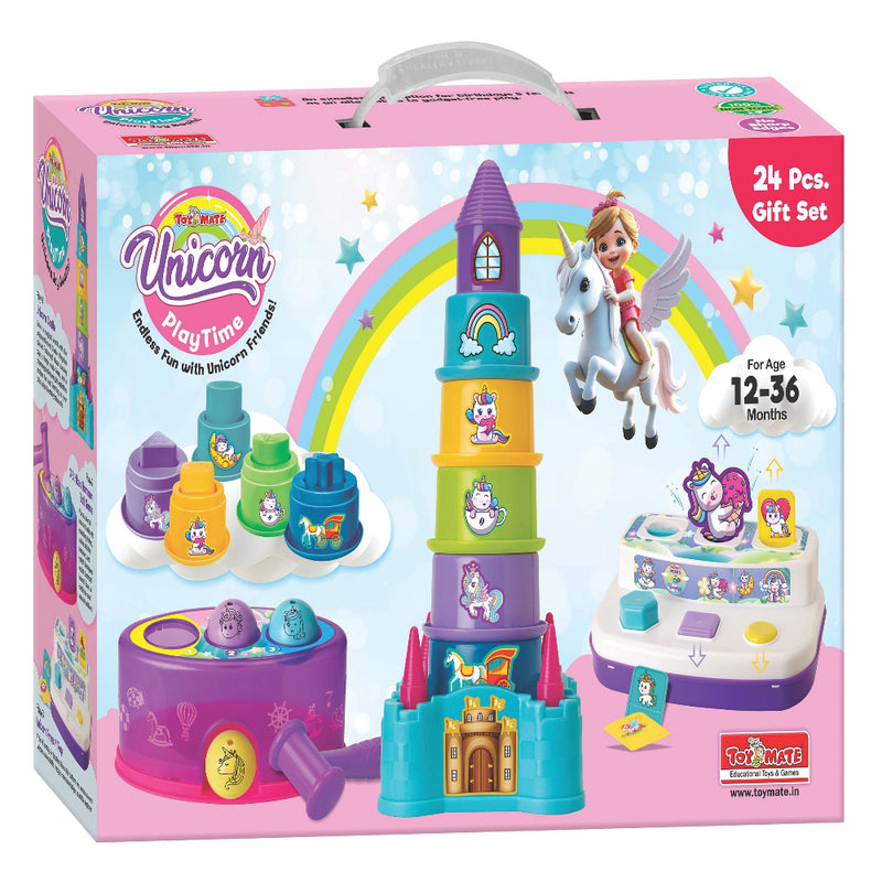 Toymate Unicorn Play Time – 24 Pcs Educational Toy Gift Set for Toddlers (12–36 Months)