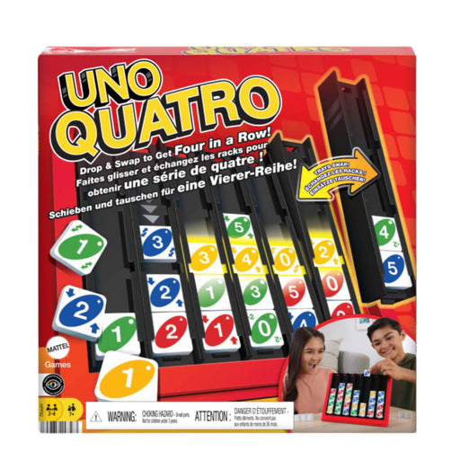 UNO Quatro Game For Adult, Family & Game Night, 2 To 4 Players