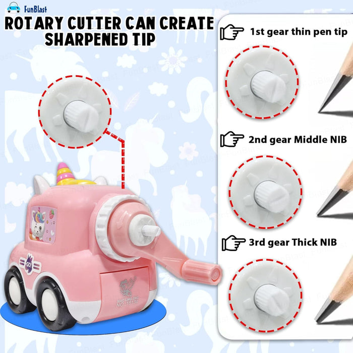 Unicorn Pencil Sharpener with Wheels-Stationery-Bright International-Toycra