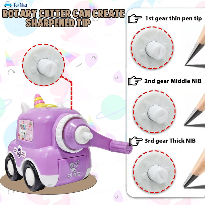Unicorn Pencil Sharpener with Wheels-Stationery-Bright International-Toycra