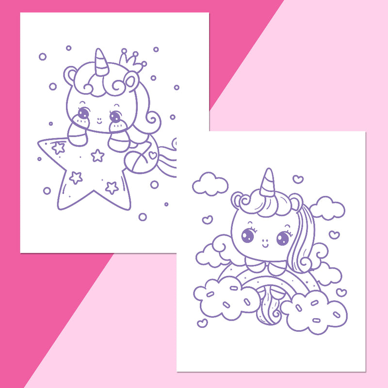 Unicorns Colour-Me Magnets & Colouring Book