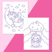 Unicorns Colour-Me Magnets & Colouring Book