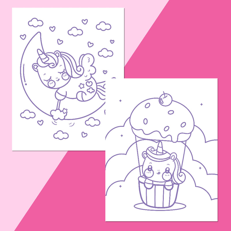 Unicorns Colour-Me Magnets & Colouring Book