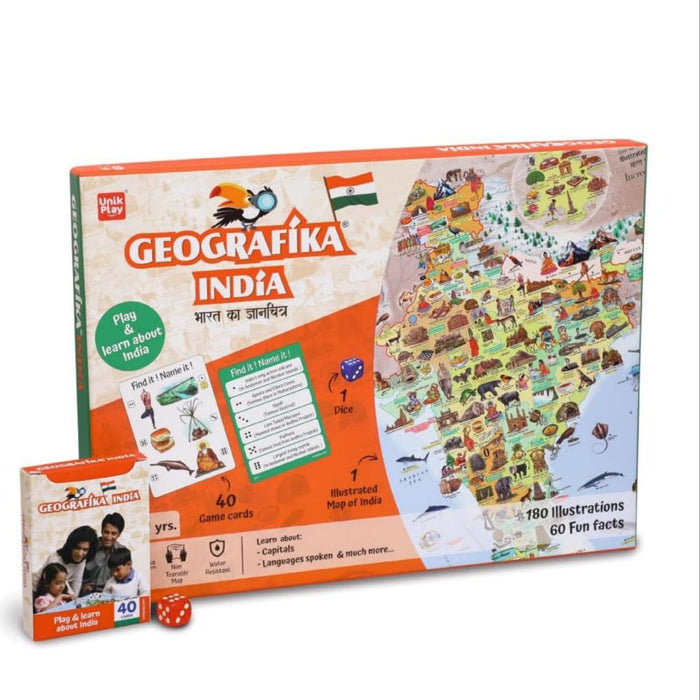 Unik Play Geografica India Map Game-Family Games-Unik Play-Toycra